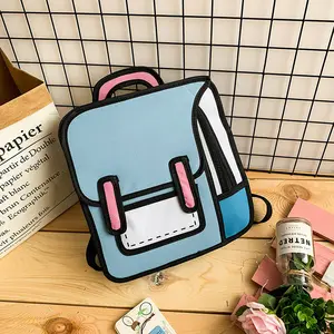 Benutzer definierte bunte 2D Comic Cartoon Kinder kleine Kinder Baby Buch Rucksack Primary Kleinkind Schult asche für Kindergarten Mädchen Junge