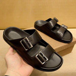 Nouvelles tongs d'été pour hommes en cuir de vachette, antidérapantes, de haute qualité, avec motif tatoué - Product Image 4