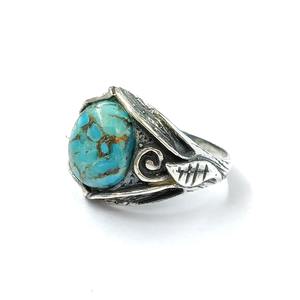 Anillo de Cobre Azul TQ, Anillo de Plata de Ley 925 con Piedras Preciosas, Colección Hecha a Mano de Cobre Azul TQ, Anillos Finos, Joyería de Plata, Precio al por Mayor - Product Image 3