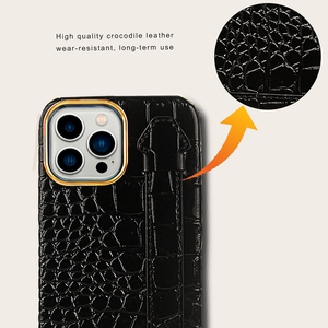 Mới Sang Trọng Da Cá Sấu Mô Hình Da Điện Thoại Di Động Trường Hợp Bìa Với Xử Lý Đối Với iPhone 13 Pro Max - Product Image 3
