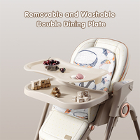 Chaise haute électrique pour bébé, chaise de repas pour enfant avec plusieurs positions réglables, chaise à bascule pliable, plateau de repas double couche