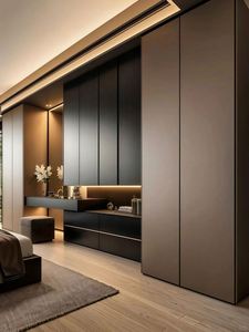 Armario de dormitorio personalizado moderno por puerta de madera maciza de fábrica portátil y ajustable para uso en muebles para el hogar - Product Image 3