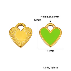 Pendentif Cœur en Acier Inoxydable 11x12mm, Breloque Goutte d'Huile Unilatérale pour Bijoux DIY, Colliers, Bracelets, Accessoires – Vente en Gros - Product Image 3