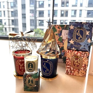 Vela Aromática de Cera de Soja <span class=keywords><strong>Diptyque</strong></span> Hecha a Mano de Edición Limitada, Juego de Caja de Regalo de Lujo para Navidad y Cumpleaños, Aceite Esencial Puro y Natural - Product Image 1