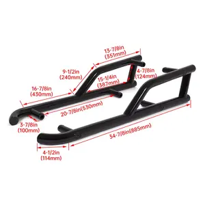 Para Polaris General 1000 2016-2025 Steel Kick Out <span class=keywords><strong>Nerf</strong></span> Bar Rock Sliders 2 asientos - Product Image 2
