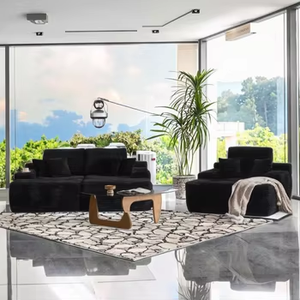 Divertente nido moderno minimalista in velluto bianco tessuto reclinabile divano componibile luce di lusso piuma <span class=keywords><strong>Lounge</strong></span> grande stile Mac - Product Image 5
