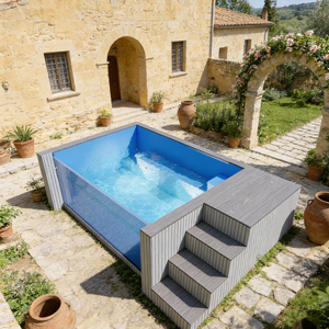 Kit de Piscina de Fibra de Vidrio Fácil de Instalar para Diversión y Relajación al Aire Libre, Estilo Resort, Fácil de Montar para Diversión Familiar - Product Image 5