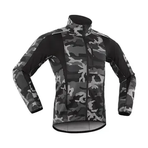 Custom Sublimation Printing Cycling Bike Jacket Mens Winter Thermal Windproof Reflective Softshell Running Sport Jackets