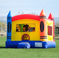 Château gonflable en PVC certifié CE, personnalisable, adapté aux tout-petits, idéal pour les fêtes sur le thème des crayons – Vente en gros