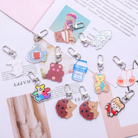 Porte-clés et aimant de réfrigérateur personnalisés en acrylique, motif dessin animé, mignons, transparents, en plastique, pour loisirs créatifs