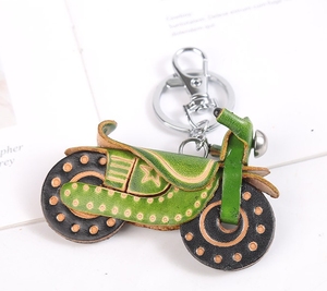 Zenos Vintage Auto colgante llavero elegante cuero de vaca genuino motocicleta Keycase decoraciones colgantes de moda - Product Image 6