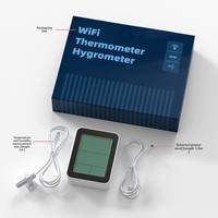OEM ODM Tuya Smart Wi-Fi Termometer Higrometer Rumah Dalam/Luar Ruangan Nirkabel Layar Digital Kontrol Jarak Jauh Melalui Aplikasi Smartphone