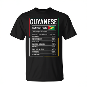T-shirt avec les informations nutritionnelles de la Guyane, design culturel fierté de la Guyane - Product Image 2