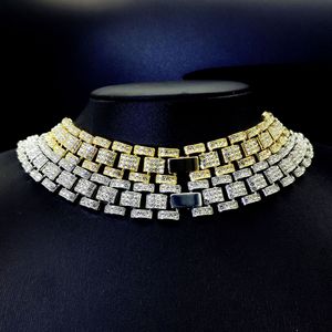 Strass Miami Cubain Chaîne <span class=keywords><strong>CZ</strong></span> Bling Rappeur Colliers Pour Hommes Bijoux