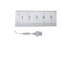 Cannule lacrymale 23G courbée, pointe de 10 mm, instrument chirurgical ophtalmique en acier inoxydable