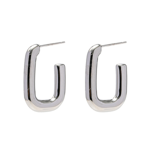 <span class=keywords><strong>Orecchini</strong></span> Geometrici <span class=keywords><strong>Quadrati</strong></span> in Acciaio Inossidabile Placcato <span class=keywords><strong>Oro</strong></span> 18K, Colore Argento, Regalo di Gioielleria per Donne - Product Image 5