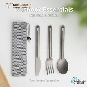 Rover Camel Eco-Friendly Titanium Sporks Lightweight Outdoor Cutlery for <b>Camping</b> & <b>Hiking</b> Durable Easy Packing - Product Image 5