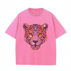 Camisetas Personalizadas de Fabricantes de Ropa Urbana, Estilo Vintage, Estampado Serigrafiado, Corte Holgado, con Pedrería, de Algodón Grueso Antiarrugas - Product Image 2