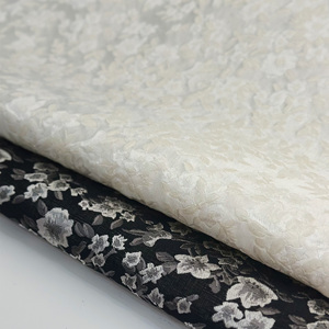 YY, recién llegado, tela de poliéster Floral Disty, tela tejida de nailon brocado negro sombra Jacquard para ropa y confección de vestidos de mujer - Product Image 3