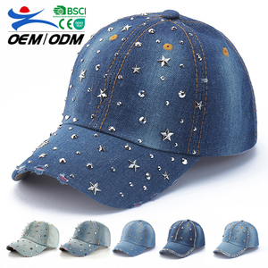 Gorra de Béisbol de Mezclilla Lavada Personalizada al por Mayor para Mujer, Protección Solar para Exteriores, Gorra Deportiva Brillante - Product Image 1