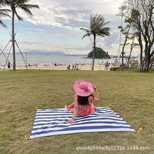 Woqi Outdoor <b>Blanket</b> 71x55 Compact Lightweight Sandproof Rectangular Striped Nylon Camping <b>Beach</b> Hiking Travel - Product Image 5