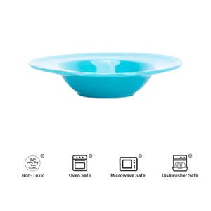 Friendly Stoneware Dinner <b>Set</b> with Color Glaze Modern Round Design for Home Hotel Restaurant Customizable Pattern - Product Image 2