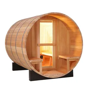 4 6 8 Person Garden Sauna Canada Round Traditional Wood Sauna Wooden Red Cedar Outdoor Barrel Sauna