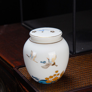 Hand-painted Pure White Ceramic Tea Pot Food Container Kitchenware