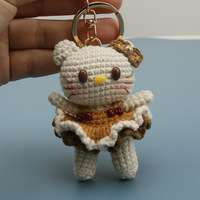 2026 Pendentif Chat Princesse Mignonne au Crochet, Mini Breloque Chat en Peluche, Porte-clés à Suspendre au Sac