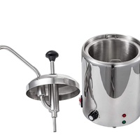 Pemanas Saus Listrik Komersial Marupin dari Baja Anti Karat 1.25 Qt, Dispenser Bain Marie untuk Meja, Cocok untuk Hotel dan Restoran