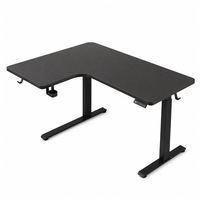 Poste de travail de bureau en forme de L, bureau d'ordinateur ergonomique à hauteur réglable électriquement avec structure en acier pour mobilier de bureau moderne