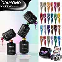 PRO Global Selling Cat Eye Gel Collection Set Box 24 couleurs Aimant Diamant Cat Eye Gel Vernis à ongles avec Livre de couleurs unique