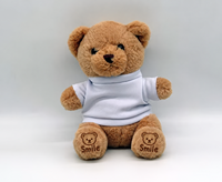 Ours en peluche personnalisé avec t-shirt vierge, animal en peluche doux, poupée ours mignonne, cadeau pour enfants, fabricant OEM ODM