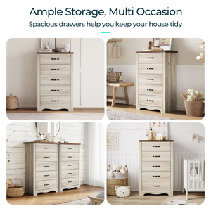 Cassettiera nera a 5 cassetti, cassettiera moderna con ampi cassetti, Organizer in legno per camera da letto o soggiorno - Product Image 5