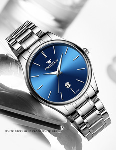 FNGEEN commercio all'ingrosso 5100 orologi in argento da <span class=keywords><strong>uomo</strong></span> anello di lusso in acciaio cinturino impermeabile orologio da calendario per gli uomini classico orologio svuotato - Product Image 3