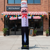 Mascotte gonflable de chef garçon agitant la main, danseur gonflable pour la publicité de restaurant, modèle de chef gonflable