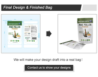 Pochette de support en papier Kraft refermable, sacs plats anti-odeur à fermeture éclair