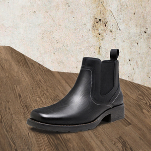 Botas Chelsea Negras para Hombre, Botines de Cuero con Punta Redonda y Suela de Goma, Otoño Invierno - Product Image 3