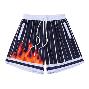 Shorts de boxe décontractés pour l'entraînement, shorts athlétiques en toile avec imprimé flamme, shorts de course pour hommes, shorts de basketball taille mi-haute - Product Image 2
