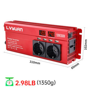 <span class=keywords><strong>LVYUAN</strong></span> Convertisseur de puissance pour voiture 2000W <span class=keywords><strong>1000W</strong></span> Convertisseur 12V DC à 110V/220V AC avec 4 ports USB et LCD pour le chargement du véhicule - Product Image 3