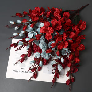 L'orchidée épée de couleur d'automne très réaliste. C'est une décoration de maison chaude pour les mariages et les fêtes Usine de fleurs artificielles - Product Image 4