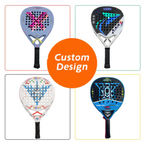 Raket Tenis Paddle Desain Terbaru untuk Dewasa, Bingkai Aluminium, Keseimbangan Sedang, Eva Lembut, Jaring Nilon 12k, Raket Padel Karbon - Product Image 3
