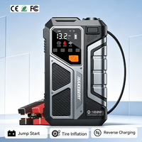 Batterie au phosphate de fer lithium de haute qualité 12800mAh, gonfleur de pneus rechargeable 150PSI, pompe à air portable, écran LCD