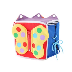 fabric book smart toy Activity Toys Cubicrly Educational Toys with Zipper, Button, Bucket, Laces, Snaps for Toddlers