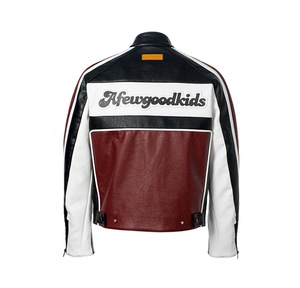 Lujo personalizado Color rojo Unisex Nascar Bomber chaqueta Oem logo moto carrera chaqueta de cuero para los hombres - Product Image 4