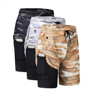 Shorts de sport 2-en-1 pour hommes, légers, respirants, à séchage rapide, avec doublure de compression intégrée, longueur 7 pouces - Product Image 1
