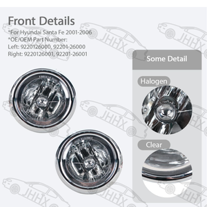 Auto-Frontstoßstangen-Nebelscheinwerfer Fahrlichter für Hyundai Santa Fe <span class=keywords><strong>Santafe</strong></span> 2001 2002 <span class=keywords><strong>2003</strong></span> 2004 2005 2006 - Product Image 3