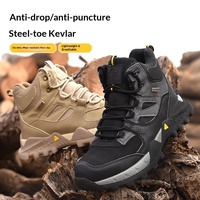 Chaussures de sécurité montantes pour hommes, toutes saisons, anti-perforation, résistantes aux chocs, avec semelle extérieure en caoutchouc de protection