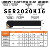 External Threading Tool Holder CNC Lathe Turning Tool SER/SEL Series 11ER/16ER Inserts OEM Alloy Steel HRC45