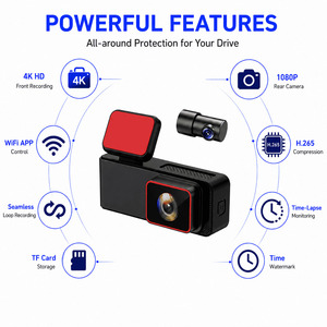 4K Dual Lens Car Dash Cam with <b>WiFi</b> 1.5 Inch IPS Screen 24H Parking Monitor Optional GPS Driving Recorder - Product Image 2